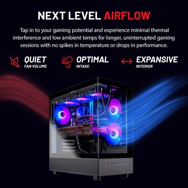 Skytech Gaming Azure 3 Desktop PC, Ryzen 7 7800X3D 4.2 GHz (5GHz Turbo), NVIDIA RTX 5060 Ti 16GB, 1TB Gen4 NVMe SSD, 32GB DDR5 RAM 6000 RGB, 650W Gold PSU, 360mm ARGB AIO, Wi-Fi, Win 11 - Image 5