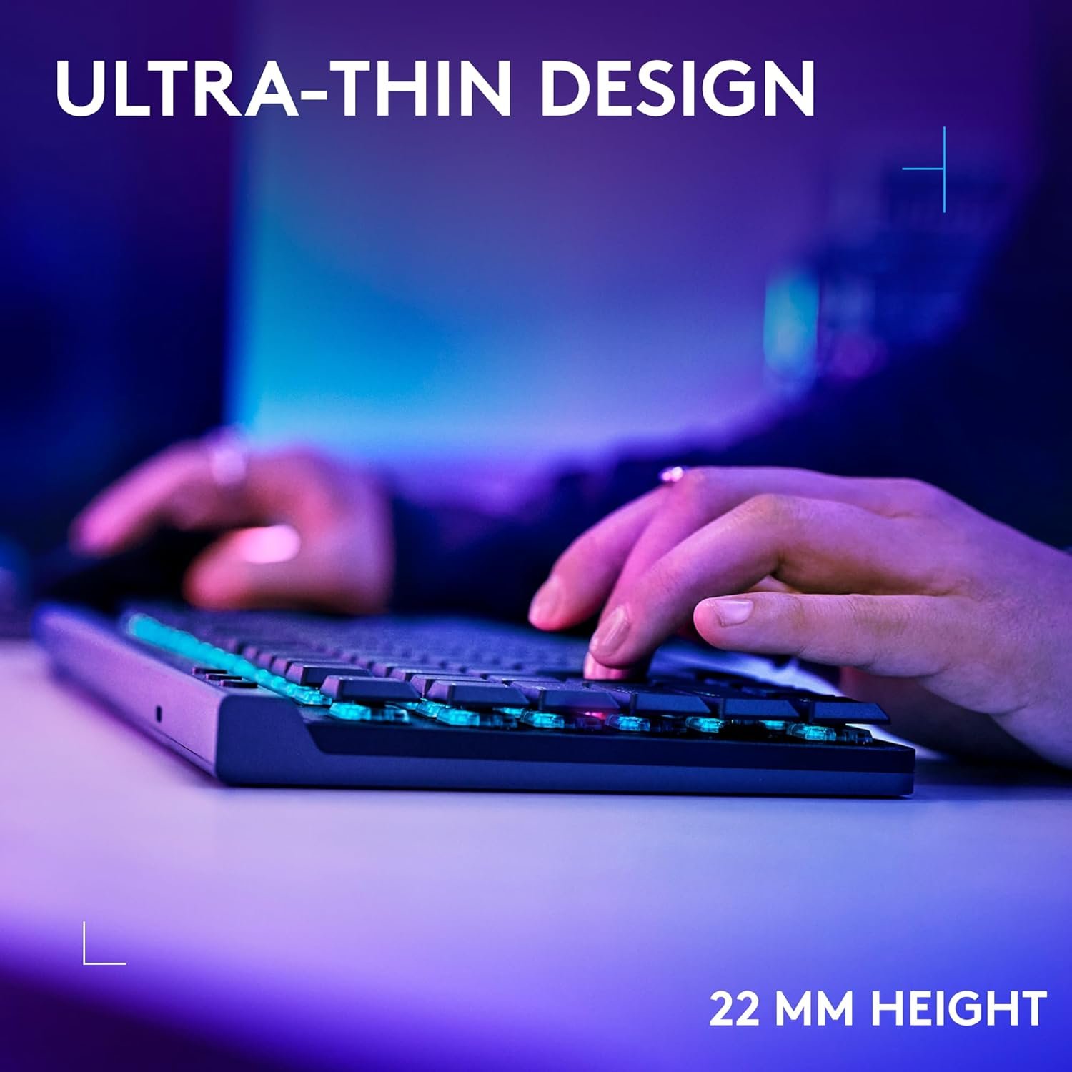 Logitech G G515 LIGHTSPEED TKL Low Profile Wireless Gaming Keyboard, LIGHTSYNC RGB, Thin Tenkeyless Design, PBT Keycaps, Tactile Mechanical Switches, QWERTY UK English Layout - Black - Image 4