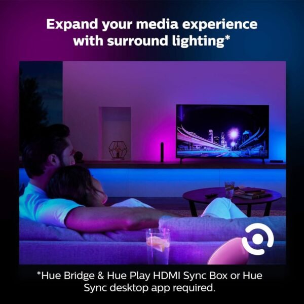 Philips Hue Lightstrip Plus v4 [2 m] White and Colour Ambiance Smart LED Kit with Bluetooth, Works with Alexa, Google Assistant and Apple HomeKit (Extendable) - Image 11