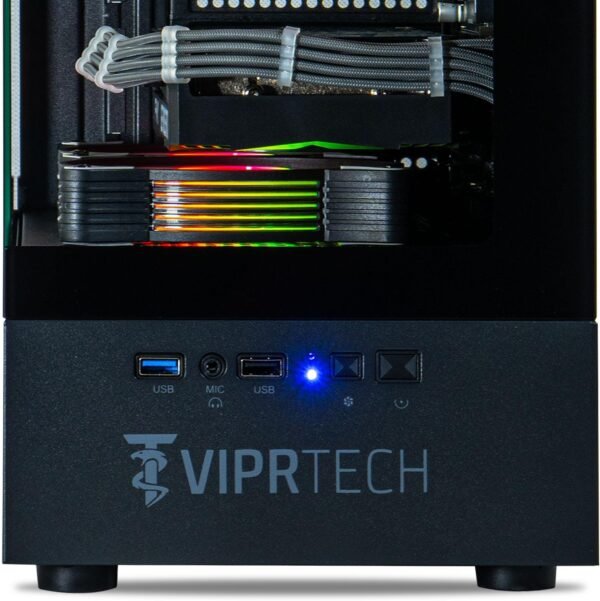 ViprTech Reaper 3.0 Liquid-Cooled PC - AMD Ryzen 7 7700 (5.3Ghz Turbo), RTX 4070 Super 12GB, 32GB DDR5 6400, 2TB NVMe SSD, 800W Gold, VR-Ready, WiFi BT, Win 11, Gaming Desktop Computer Black - Image 6