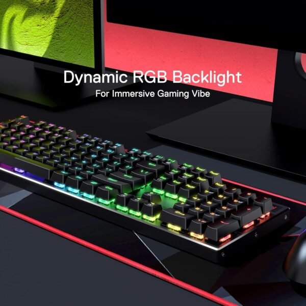 Redragon K556 PRO Upgraded Wireless RGB Gaming Keyboard, BT/2.4Ghz Tri-Mode Aluminum Mechanical Keyboard w/No-Lag Connection, Hot-Swap Linear Quiet Red Switch - Image 4