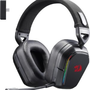Redragon H868 3-Mode Wireless RGB Gaming Headset, 7.1 Surround Sound, 40 mm Drivers, Leather Foam Ear Pads, Noise-canceling Microphone, Over-Ear Headphones Works for Mobile, PC/PS5/XBOX/NS