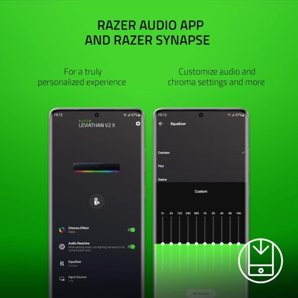 Razer Leviathan V2 X - PC Gaming Soundbar (Full-Range Drivers, Compact Desktop Form Factor, USB Type C Power and Audio Delivery, Bluetooth 5.0) Black - Image 7