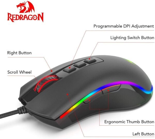 Redragon: Cobra Chroma M711 Gaming Mouse/PC - Image 2