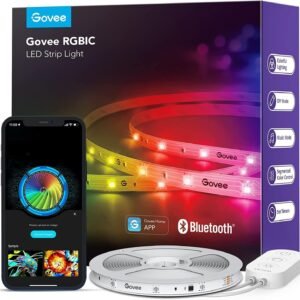 Govee LED Strip Light 10m, RGBIC Smart LED Light Strip Bluetooth APP Control, DIY Color Changing, Music Sync, for Bedroom Kitchen Party Home Decor