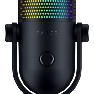 Razer Seiren V3 Chroma - RGB USB Microphone with Tap-to-Mute (Stream and Game Reactive Lighting, Supercardioid Condenser Mic, Digital Gain Limiter and Built-in Shock Absorber) Black