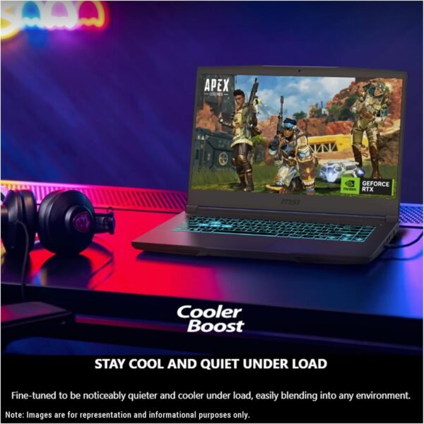 MSI Thin A15 Gaming AI Laptop, AMD Ryzen 9 8945HS, 64 GB DDR5 RAM, 4 TB PCIe SSD, 15.6" FHD (1920x1080) 144 Hz IPS Display, Nvidia G-Force RTX 4060, Backlit Keyboard, W11 Pro, Black - Image 2