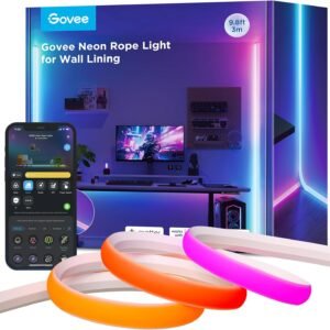 Govee RGBIC Neon LED Strip Light for Skirting Board, 3M Neon Rope Light Work with Matter, Alexa & Google Assistant, LED Rope for Living Room, Corridor