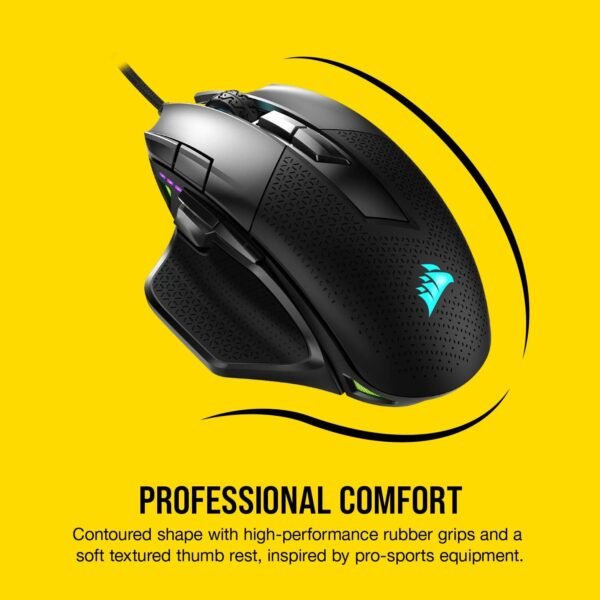 CORSAIR NIGHTSWORD RGB Wired Tunable FPS/MOBA Gaming Mouse – 18,000 DPI – 10 Programmable Buttons – Weight System – iCUE Compatible – PC, Mac, PS5, PS4, Xbox – Black - Image 6