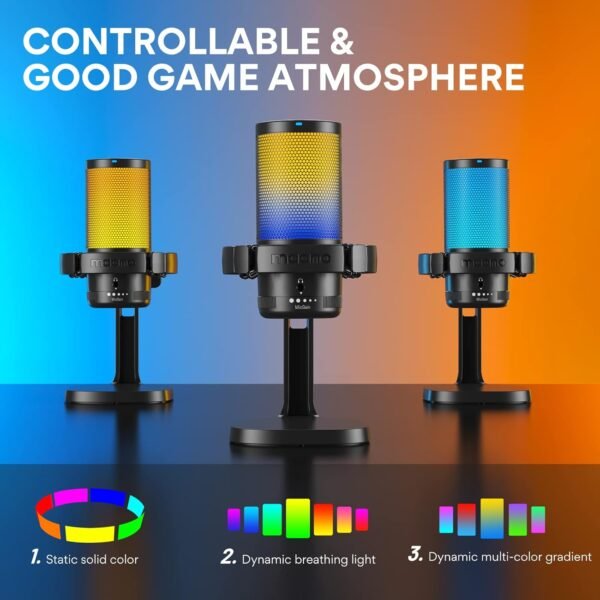 MAONO USB Microphone for PC, RGB Gaming Mic with Mute Button, Noise Cancellation Condenser Microphone with Gain knob for Streaming, Podcast, Recording, Chat, Compatible with PS5/PS4/Mac, DGM20 - Image 11