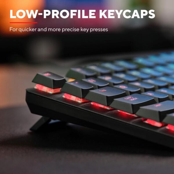 Trust Gaming GXT 866 Torix Mechanical Keyboard UK Layout, Linear Huano Switches, RGB Illumination, Anti-Ghosting N-Key Rollover, Low Profile Programmable USB Gaming Keyboard PC Laptop - Black - Image 8