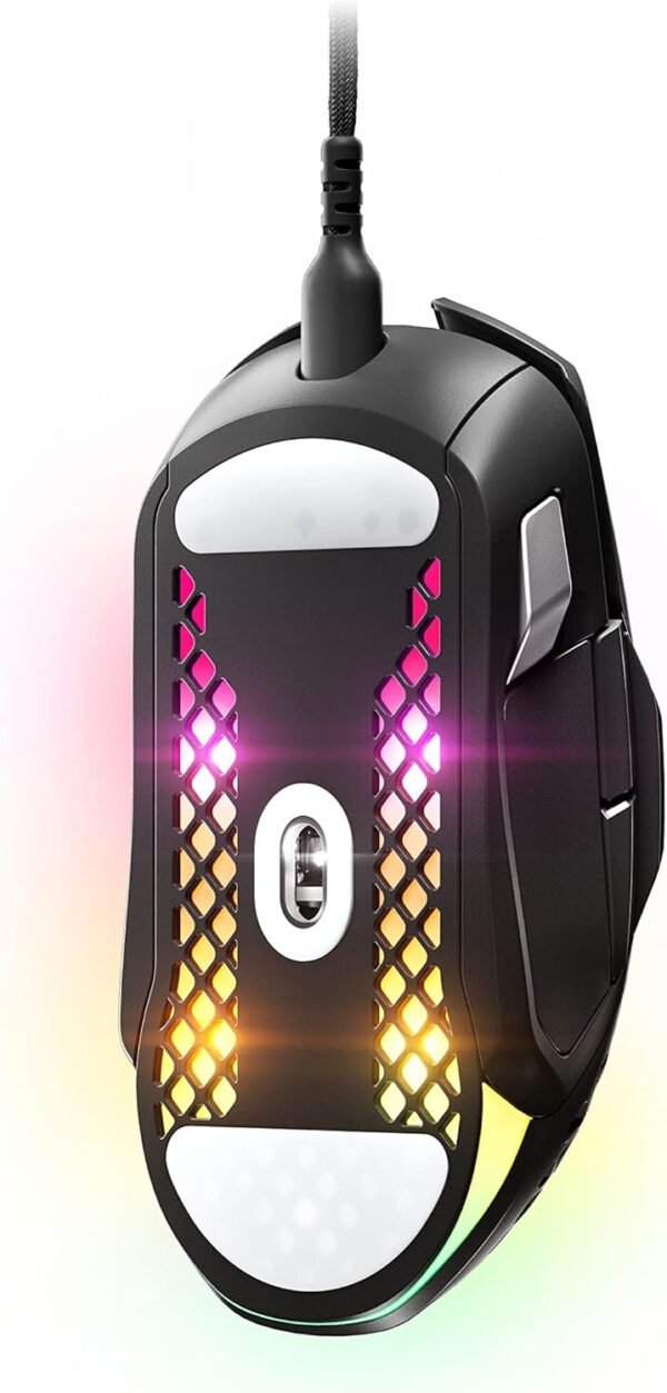 SteelSeries Aerox 5 - Holey RGB Gaming Mouse - Ultra-lightweight Water Resistant Design - 18K DPI TrueMove Air Optical Sensor - 9 Programmable Buttons - Image 7