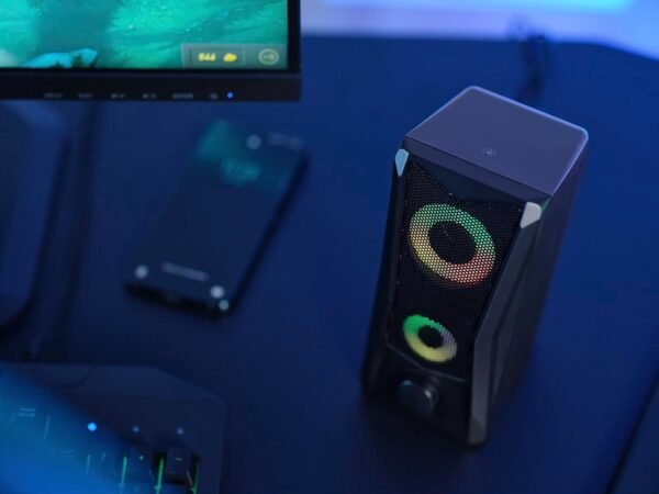 Trust Gaming GXT 606B Javv PC Speakers 2.0 with RGB Lights, 12W (6W RMS), 3.5 mm Jack, Metal Grille, USB Powered Gamer Sound System, Compact Stereo Computer Speakers for Desktop/Laptop - Black - Image 6