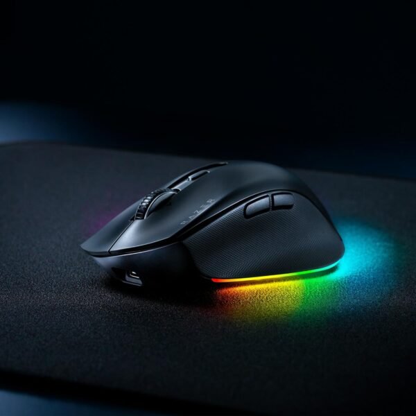 Razer Pro Click V2 - Wireless ergonomic mouse - AI Prompt Assist - 30K Optical Sensor - 3.5 months battery life (14 zones Chroma RGB, HyperScroll tiltable mouse wheel) Black - Image 13