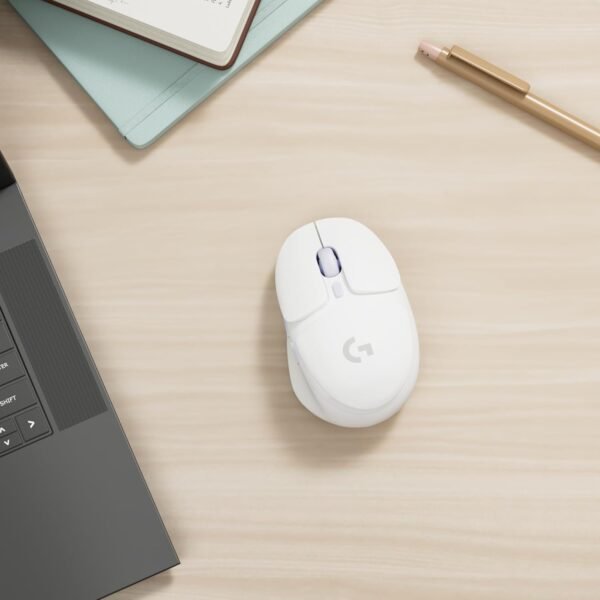 Logitech G G705 Wireless Gaming Mouse, Customisable LIGHTSYNC RGB Lighting, LIGHTSPEED Wireless, Bluetooth Connectivity, Lightweight, PC/Mac/Laptop - White Mist - Image 2