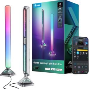 Govee Gaming Light Bars Pro, Upgraded 16-Inch Smart Triple-Sided RGBIC Illumination Wi-Fi LED Gaming Light Bars, Music Sync & 60+ Scene Modes, Works with Alexa & Google Home, Game Room Decor