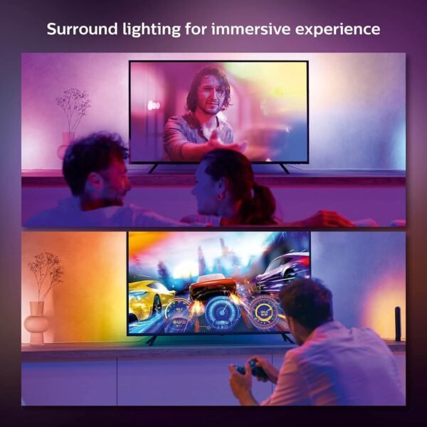 Philips Hue Gradient Lightstrip for 55 Inch TVs, Sync with Media and Gaming Smart Entertainment LED Lighting with Voice Control, Compatible with Alexa, Google Assistant (Packaging may vary) - Image 8