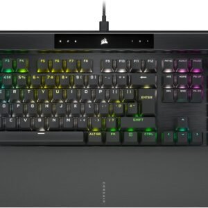 CORSAIR K70 RGB PRO Mechanical Wired Gaming Keyboard – Cherry MX Red Linear Switches, SOCD, PBT Double-Shot Keycaps, 8000Hz Hyper-Polling, NKRO, Anti-Ghosting, Tournament Switch, QWERTY UK – Black