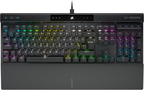 CORSAIR K70 RGB PRO Mechanical Wired Gaming Keyboard – Cherry MX Red Linear Switches, SOCD, PBT Double-Shot Keycaps, 8000Hz Hyper-Polling, NKRO, Anti-Ghosting, Tournament Switch, QWERTY UK – Black