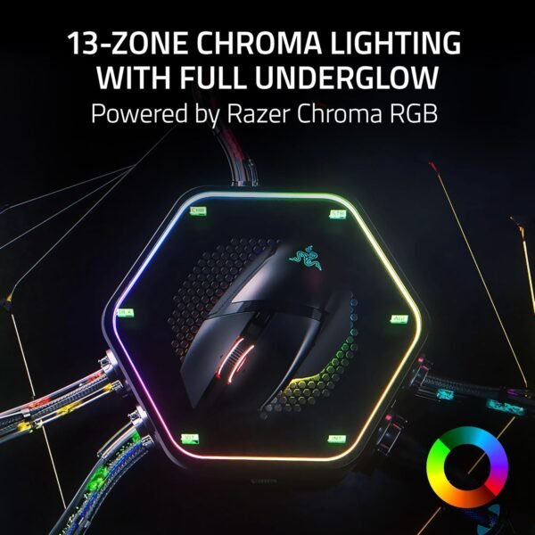 Razer Basilisk V3 Pro 35K Wireless Gaming Mouse: HyperScroll Tilt Wheel - 35K DPI Optical Sensor Gen 2-13 Customizable Controls - Chroma RGB - Optical Switches Gen 3 - Up to 140 Hr Battery - Black - Image 6