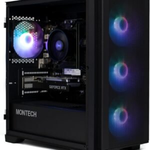 Gamer PC AMD Luna 4 • Ryzen 5 4500 • RTX 3050 6GB DDR6 • 16GB 3200MHz DDR4 • 500GB NVME SSD • Montech 100 Air Black Mesh ARGB Gaming PC • WiFi • Windows 11