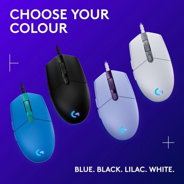 Logitech G203 LIGHTSYNC Gaming Mouse with Customizable RGB Lighting, 6 Programmable Buttons, Gaming Grade Sensor, 8K DPI Tracking, Lightweight - Blue - Image 9