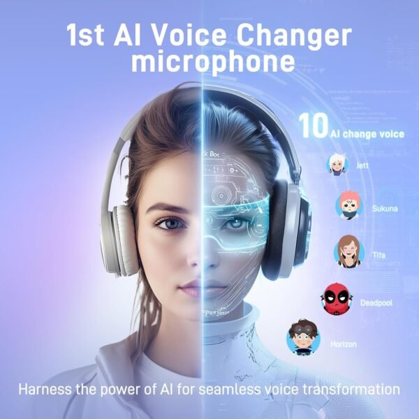 MAONO Microphone Wireless for PC, USB Microphone with Software AI Voice Change, Three-Level Noise Cancellation, Custom RGB Light, Mute, for Gaming, Podcasting, Streaming, Recording, DM40 Pro White - Image 3