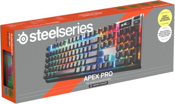 SteelSeries Apex Pro Gen 3 Gaming Keyboard - OmniPoint 3.0 HyperMagnetic Switches - Adjustable Actuation - Rapid Trigger - Game-Ready Presets - Rapid Tap/SOCD - OLED - RGB - USB-C - English QWERTY - Image 11