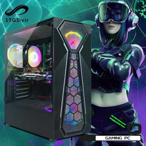 STGsivir Gaming PC, Gaming Computer Desktop Tower, AMD 3000G 3.5GHz, AMD RX 580 8GB, 16GB DDR4 RAM, 512GB SSD, 600M WiFi, BT 5.0, Windows 11 - Image 3