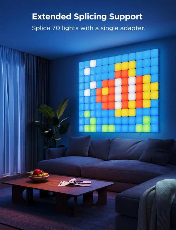 Govee Mini Panel Lights, RGBIC LED Wall Panels, Smart DIY Cube Wall Light, Works with Matter, Alexa, Google Assistant, Sync with Music, Square Lights for Gaming Room, Bedroom, Living Room, 10 Pack - Image 8