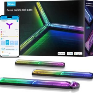 Govee LED Gaming Glide Wall Light, RGBIC Wall Lamp with DIY Cyberpunk Style Shapes and Multicolours, 60+ Scenes Lighting Effects, Smart Light Work with Matter and Alexa, 3pcs and 1 Connector