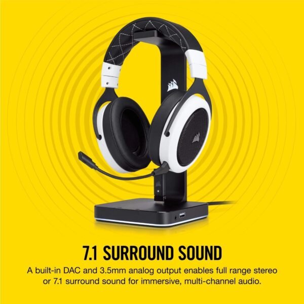 Corsair ST100 RGB Premium Headphones/Headset Stand (Durable Aluminium Construction, Dynamic 9 Zone RGB Lighting, Built-In 3.5 mm Analog Input with Virtual 7.1 Surround, Dual USB, Black - Image 5