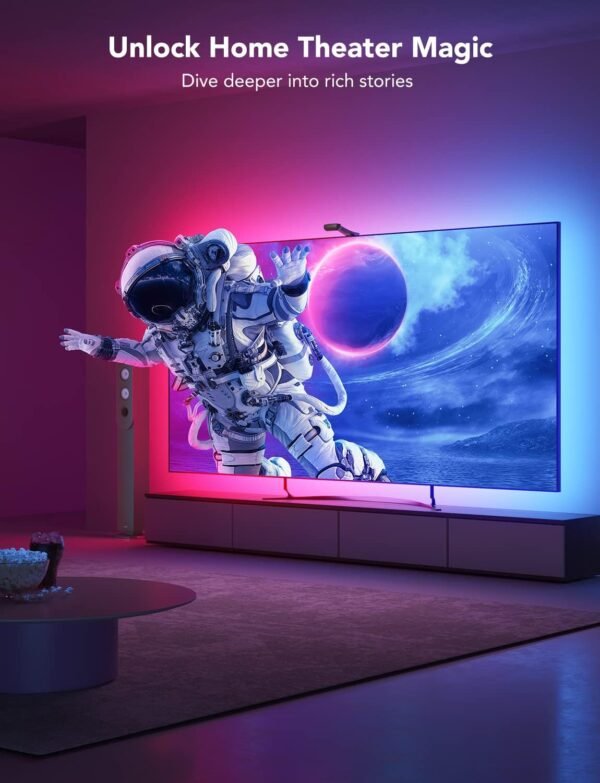 Govee Envisual LED TV Backlight T2 with Dual Cameras, 3.6M RGBIC Wi-Fi LED Strip Lights, Adapts to Ultra-Thin 55-65 inch TVs, Double Strip Light Beads, Smart App Control, Music Sync - Image 7