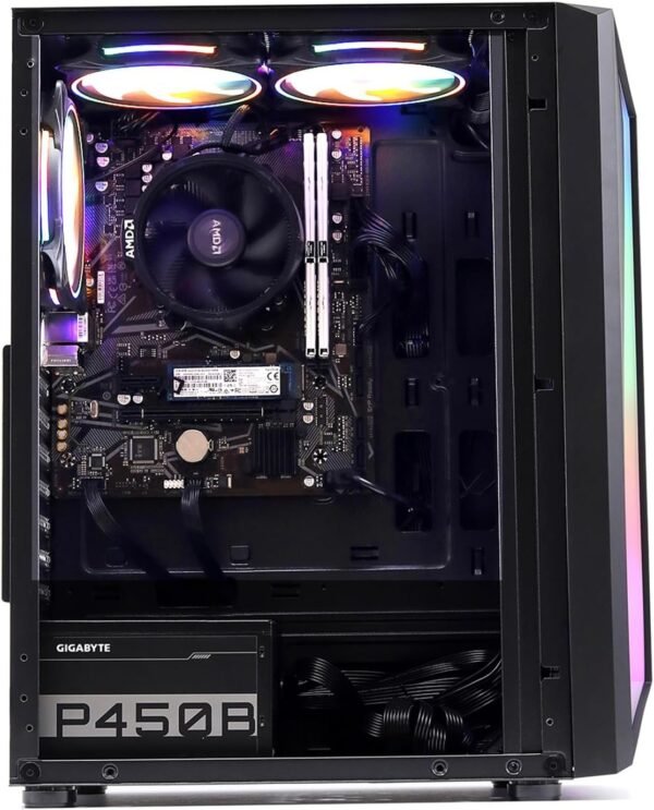MXZ Desktop Gaming Computer Home&Office PC R5 5600GT,16GB DDR4 3200, 1 T NVME SSD，6 RGB Fans, WiFi & Win 11 Pro 64-bit Ready - Image 6
