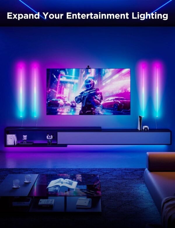Govee LED RGBIC Glide Wall Lights Smart, Works with Alexa and Google Assistant, Intelligent Lively Illumination for Gaming Room, Music Sync and Dynamic Scenes, 6 pcs - Image 2