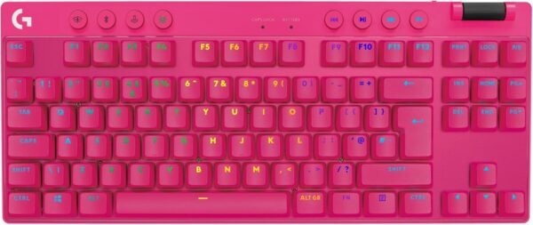 Logitech G PRO X TKL LIGHTSPEED Wireless Gaming Keyboard, Ultra Portable Tenkeyless Design, LIGHTSYNC RGB, Tactile Switches (GX Brown), QWERTY UK English Layout, Magenta - Image 4