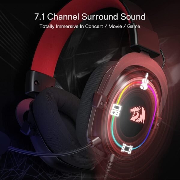 Redragon H510 Zeus-X RGB Wired Gaming Headset - 7.1 Surround Sound - 53MM Audio Drivers in Memory Foam Ear Pads w/Durable Fabric Cover- Multi Platforms Headphone - USB Powered for PC/PS4/NS - Image 3