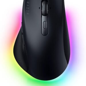 Razer Pro Click V2 - Wireless ergonomic mouse - AI Prompt Assist - 30K Optical Sensor - 3.5 months battery life (14 zones Chroma RGB, HyperScroll tiltable mouse wheel) Black
