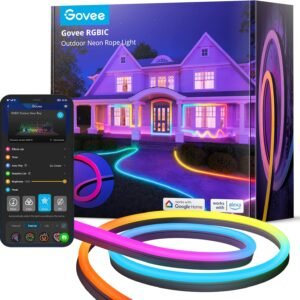 Govee Outdoor Neon LED Strip 10M, RGBIC LED Strip mit with 64+ Scenes, Music Sync, Works with Alexa Google Assistant, IP67 Waterproof Ground Lights Neon Strip for Garden Yards Walls Pathway