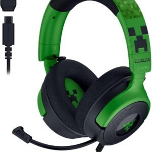 Razer Kraken V4 X Wired Gaming Headset: 40 mm Drivers - Cardioid Mic - Memory Foam Cushions - Chroma RGB Lighting - Type C & Type A Cable - for PC, Mac, PS5, Nintendo Switch - Minecraft Edition