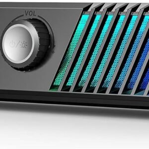 Smalody Computer Speakers, PC Speakers, Stereo Bluetooth Speakers Dynamic Cool RGB LED Design with Microphone Compatible with Desktop/Laptop/Smartphone/Game Console