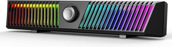 Smalody Computer Speakers, PC Speakers, Stereo Bluetooth Speakers Dynamic Cool RGB LED Design with Microphone Compatible with Desktop/Laptop/Smartphone/Game Console