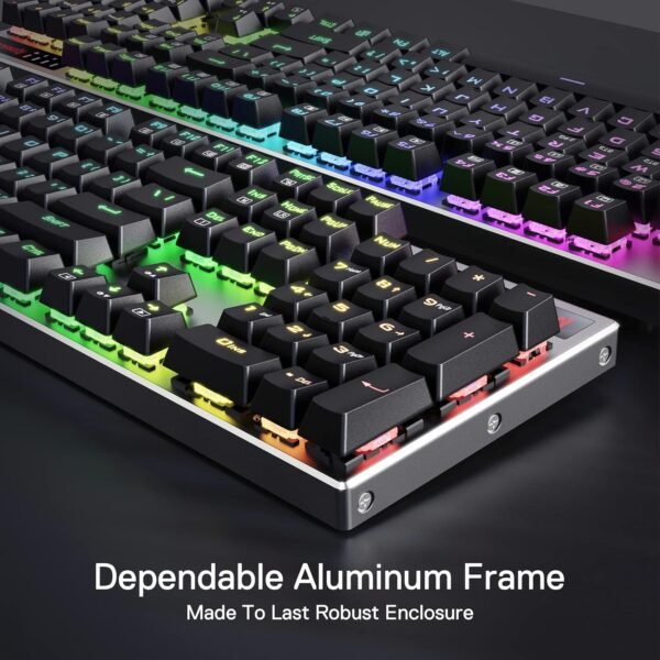 Redragon K556 PRO Upgraded Wireless RGB Gaming Keyboard, BT/2.4Ghz Tri-Mode Aluminum Mechanical Keyboard w/No-Lag Connection, Hot-Swap Linear Quiet Red Switch - Image 3