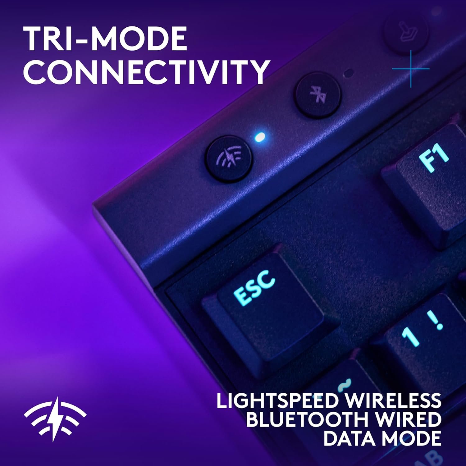 Logitech G G515 LIGHTSPEED TKL Low Profile Wireless Gaming Keyboard, LIGHTSYNC RGB, Thin Tenkeyless Design, PBT Keycaps, Tactile Mechanical Switches, QWERTY UK English Layout - Black - Image 5