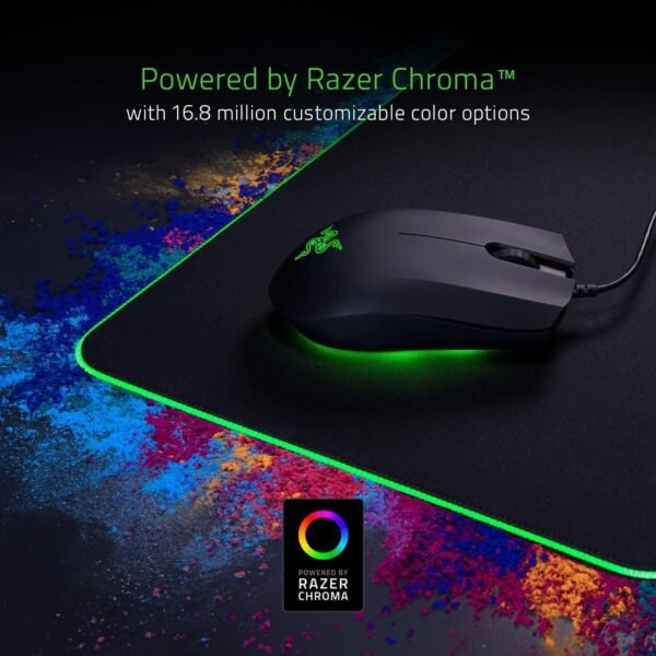 Razer Goliathus Chroma - Soft Gaming Mouse Mat with RGB Lighting (Cable Holder, Fabric Surface, Non-Slip, Quilted Edge, Optimized for all Mice) Black - Image 2