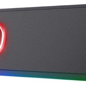 Trust Gaming GXT 619 Thorne RGB Illuminated Soundbar, PC Speakers, 12W Peak Power, 3.5 mm Jack, USB Powered Soundbar, Stereo Sound System for PC, Desktop, Laptop, Computer - Black