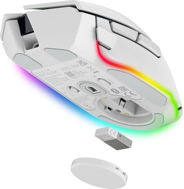 Razer Basilisk V3 Pro 35K - Fully Customizable Wireless Ergonomic Gaming Mouse with Chroma RGB - 35K Optical Sensor (Configurable Tilt Wheel, 1K Hz Polling Rate, 13 Customizable Controls) White - Image 9