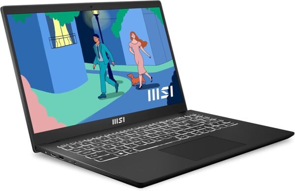MSI Modern 15 Laptop (B7M-437UK) - (15.6" FHD IPS-Level Panel, AMD Ryzen 5 7430U, AMD Radeon Graphics, DDR IV 16GB (3200MHz), 512GB NVMe PCIe SSD, Intel WIFI 6E, Windows 11 Home Plus) - Classic Black - Image 3