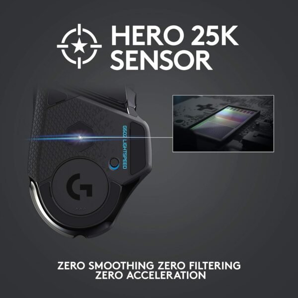 Logitech G502 LIGHTSPEED Wireless Gaming Mouse, HERO 25K Sensor, 25,600 DPI, RGB, Adjustable Weights, 11 Programmable Buttons, Long Battery Life, On-Board Memory, PC / Mac - Image 3