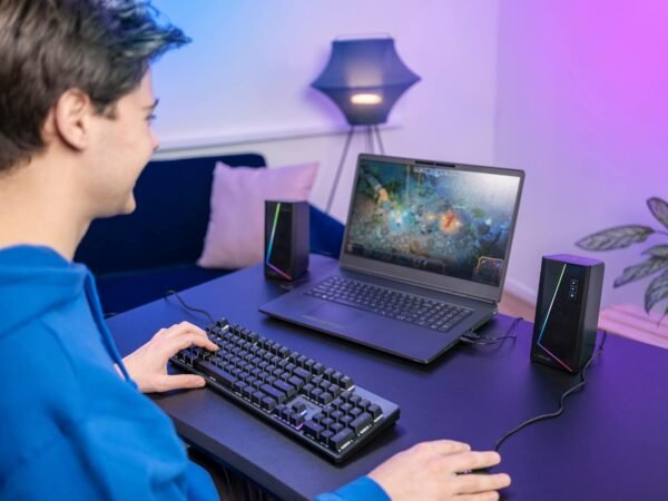 Trust Gaming GXT 609 Zoxa 2.0 PC Speakers, 12 W Peak Power, RGB Illuminated Set, USB Powered Sound System, 3.5 mm Aux, Volume Control, Stereo Computer Speakers for Desktop and Laptop - Black - Image 5